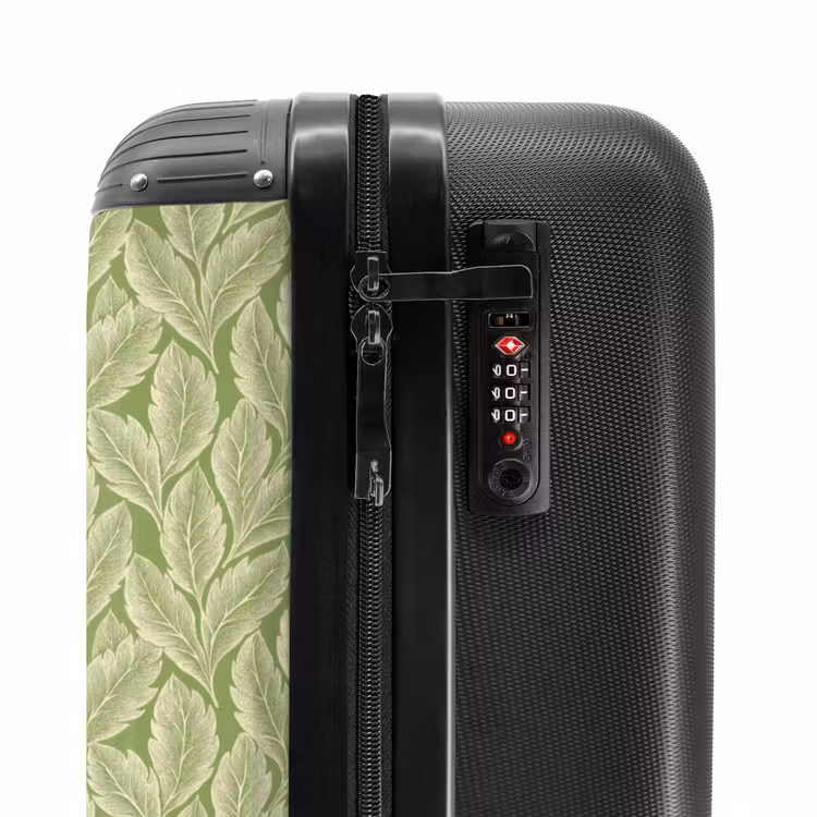 Suitcase - Green - Botanical - Leaves - Vintage - Pattern — 5