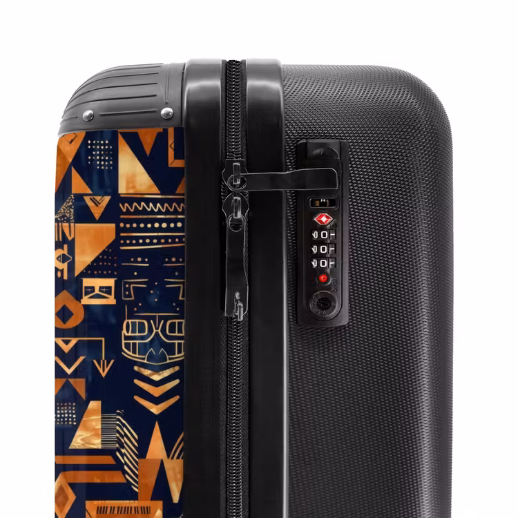 Suitcase - Midnight Blue - Copper - Tribal - Masks — 5