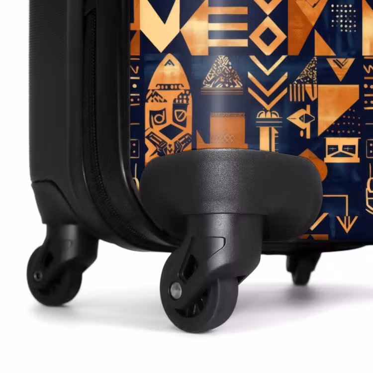 Suitcase - Midnight Blue - Copper - Tribal - Masks — 6