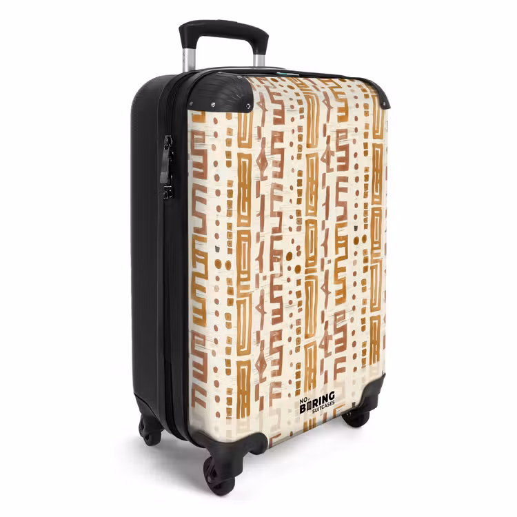 Suitcase - Ochre Yellow - Ethnic - Handcrafted - Pattern — 4