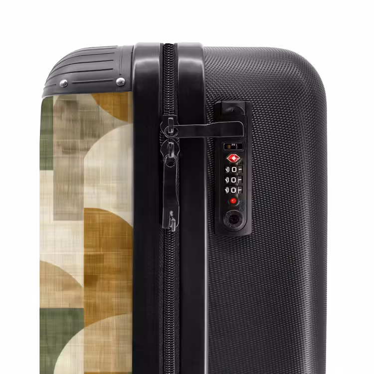 Suitcase - Olive Green - Geometric - Abstract - Mid-Century - Linen - Pattern — 5