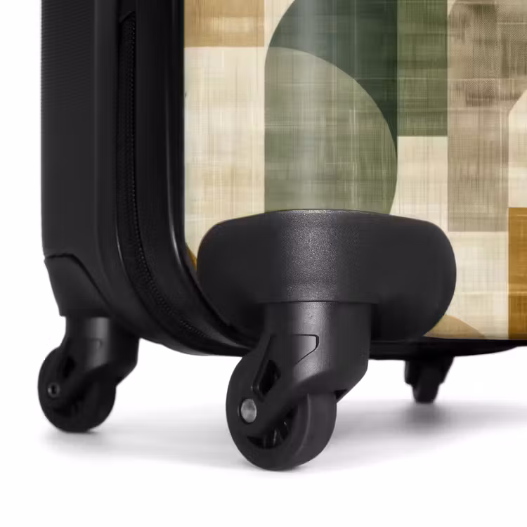 Suitcase - Olive Green - Geometric - Abstract - Mid-Century - Linen - Pattern — 6
