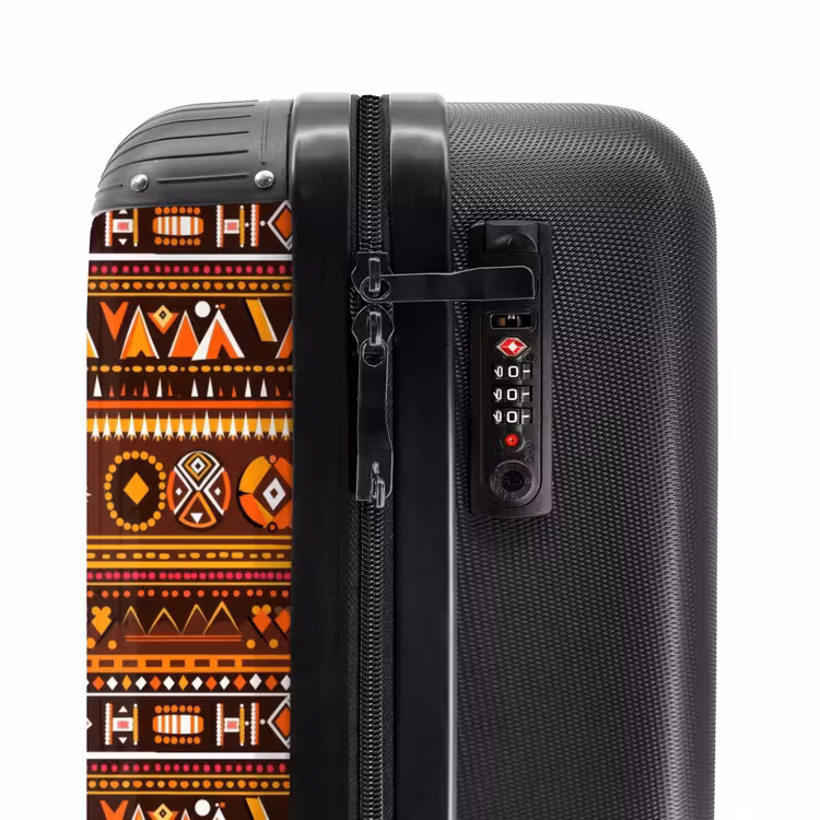 Suitcase - Orange - Ethnic - Tribal - Geometric - Pattern — 5