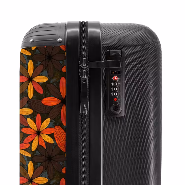 Suitcase - Orange - Retro - Flowers - Fall — 5