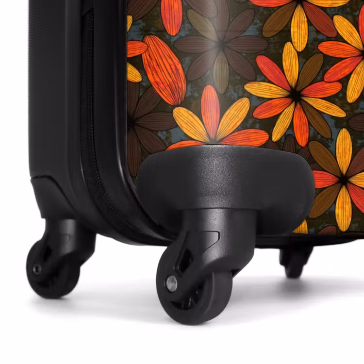 Suitcase - Orange - Retro - Flowers - Fall — 6