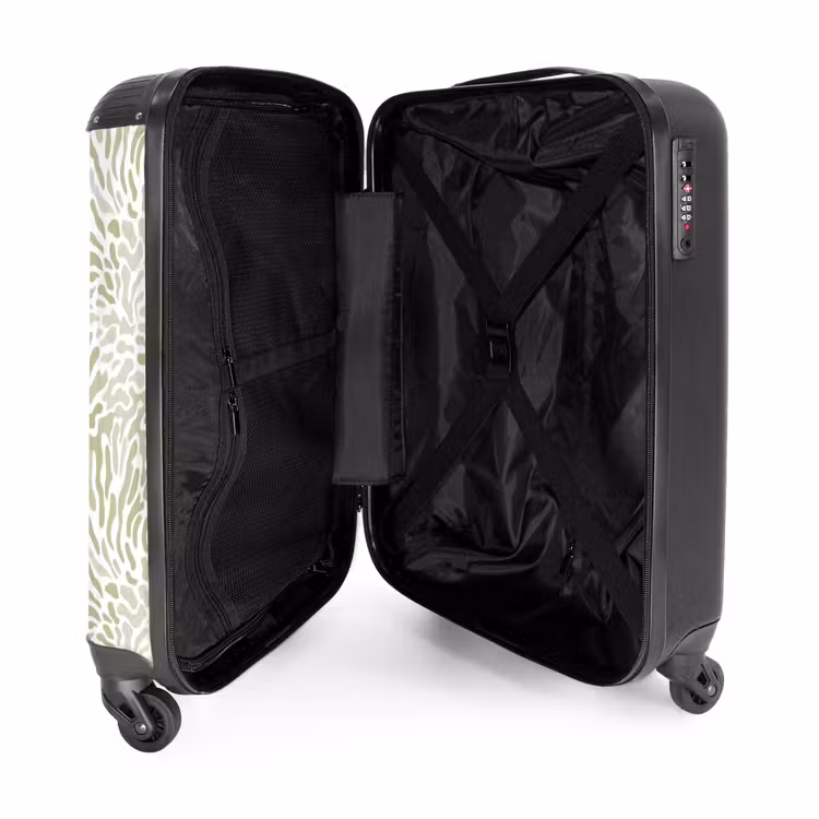 Suitcase - Salvia Green - Abstract - Organic - Coral - Pattern — 3