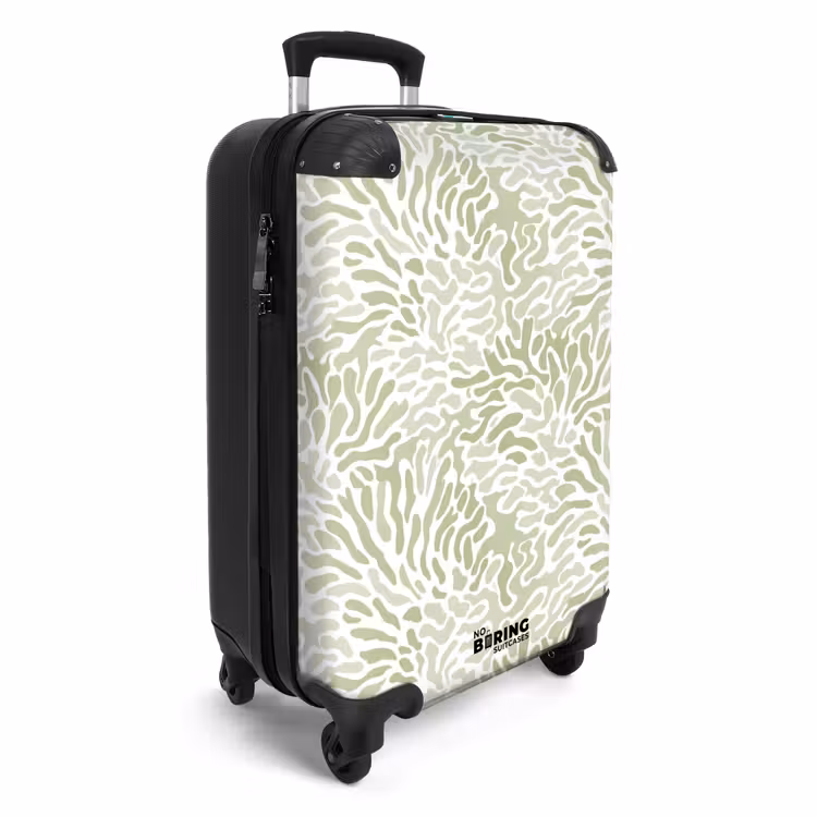 Suitcase - Salvia Green - Abstract - Organic - Coral - Pattern — 4
