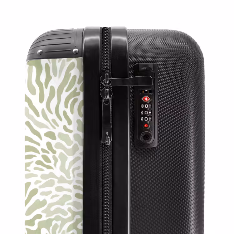 Suitcase - Salvia Green - Abstract - Organic - Coral - Pattern — 5