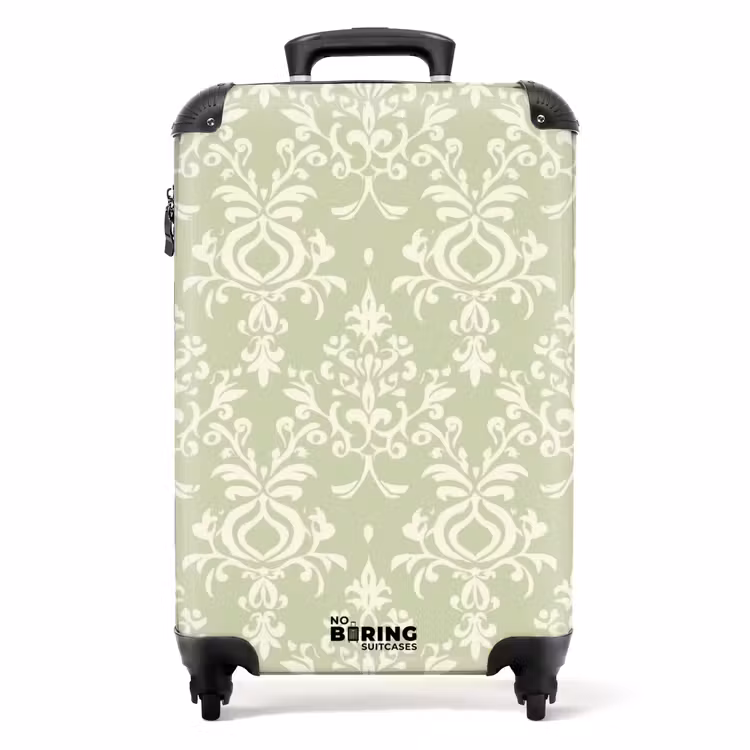Suitcase - Salvia Green - Baroque - Damask - Ornament - Pattern — 1