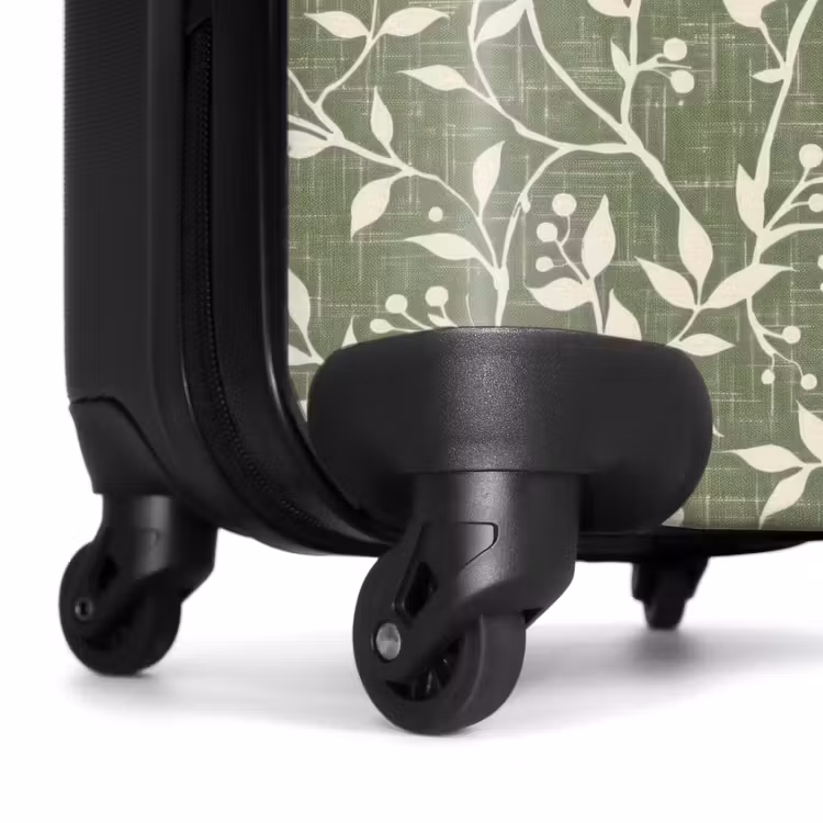 Suitcase - Salvia Green - Botanical - Branches - Berries - Linen - Pattern — 6
