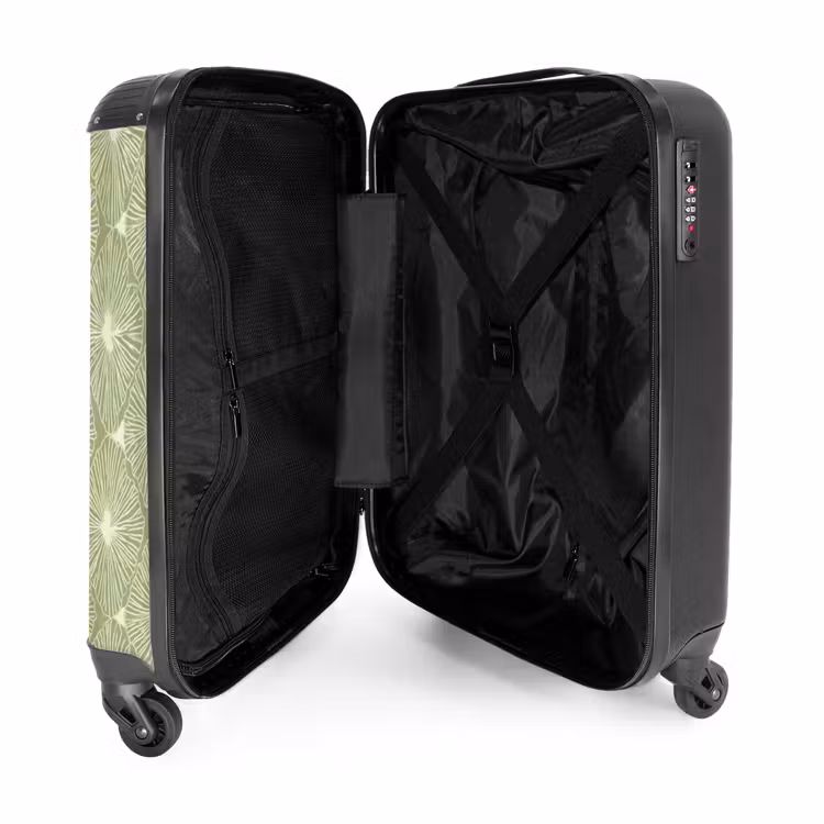 Suitcase - Salvia Green - Botanical - Diamonds - Organic - Pattern — 3