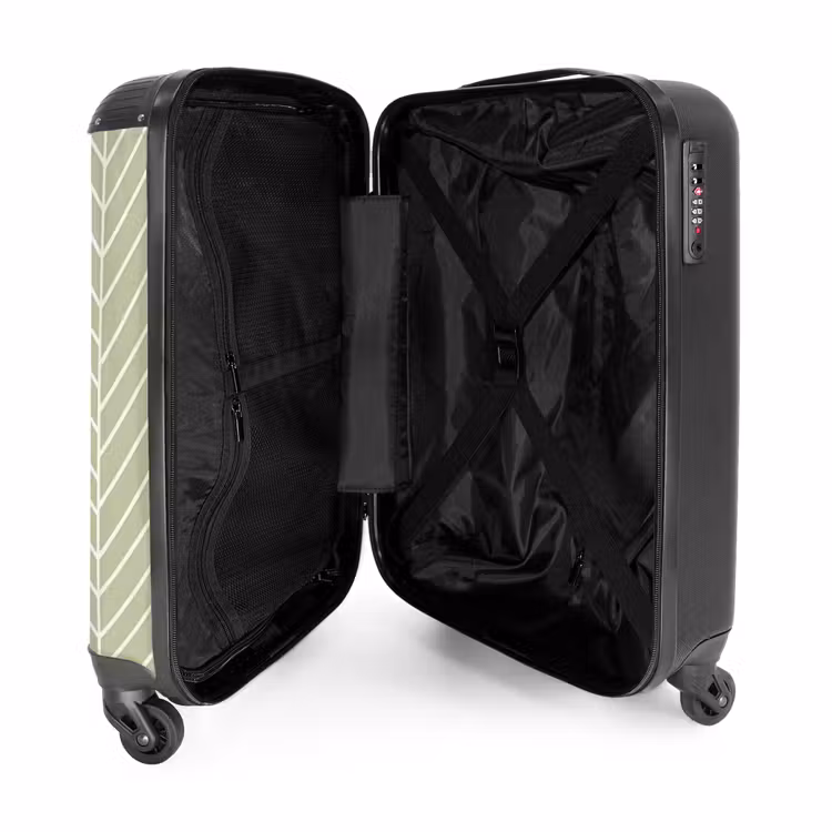Suitcase - Salvia Green - Herringbone - Geometric - Pattern — 3