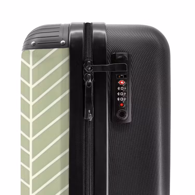 Suitcase - Salvia Green - Herringbone - Geometric - Pattern — 5