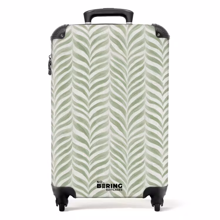 Suitcase - Salvia Green - Herringbone - Organic - Brush Strokes - Pattern — 1