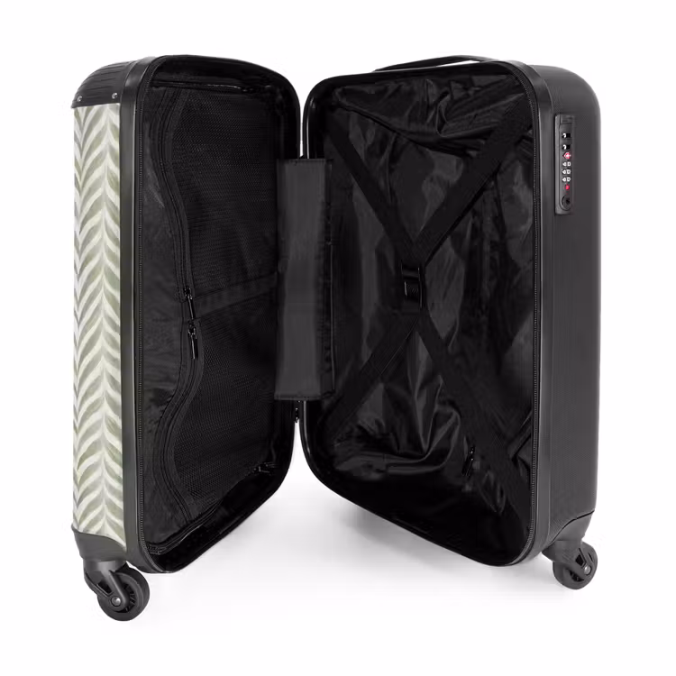 Suitcase - Salvia Green - Herringbone - Organic - Brush Strokes - Pattern — 3
