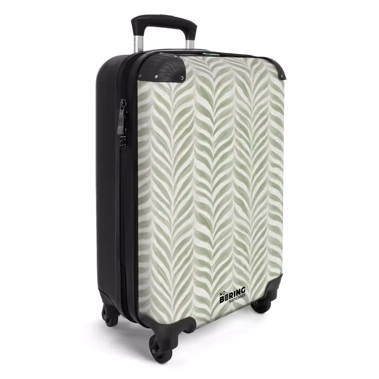 Suitcase - Salvia Green - Herringbone - Organic - Brush Strokes - Pattern — 4