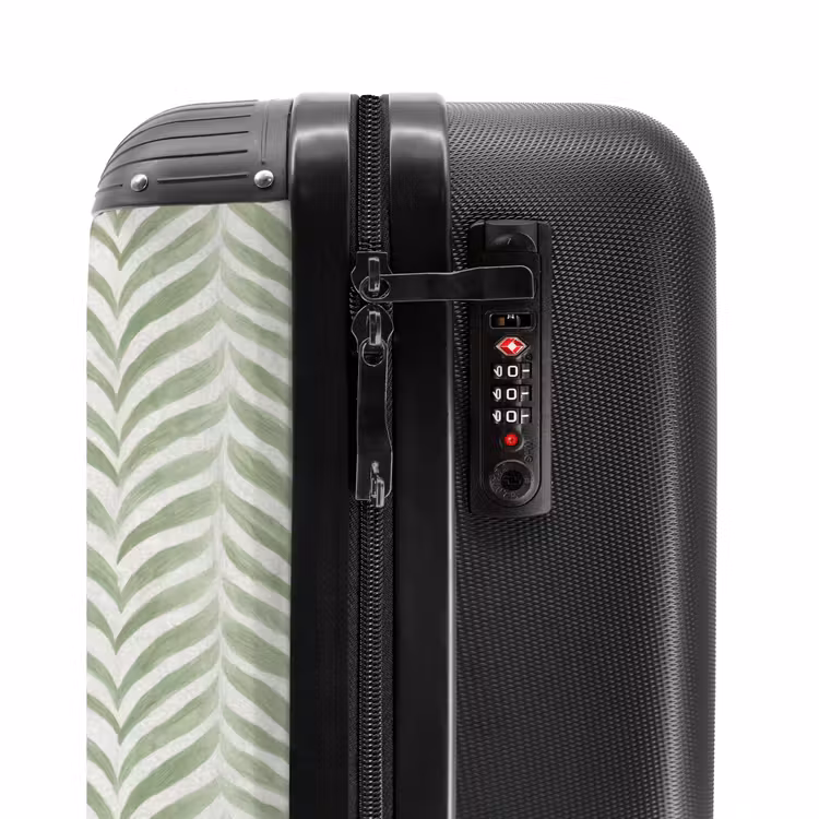 Suitcase - Salvia Green - Herringbone - Organic - Brush Strokes - Pattern — 5