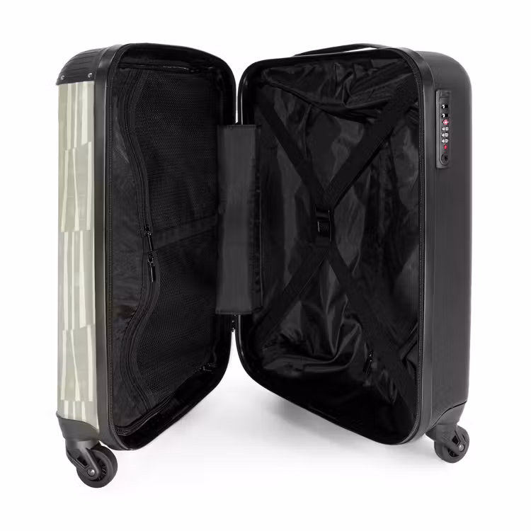 Suitcase - Salvia Green - Stripes - Geometric - Texture - Pattern — 3