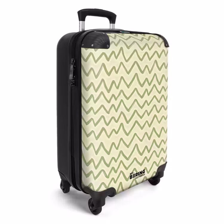 Suitcase - Salvia Green - Zigzag - Hand-drawn - Pattern — 4