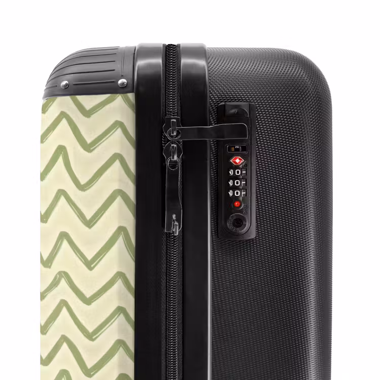 Suitcase - Salvia Green - Zigzag - Hand-drawn - Pattern — 5