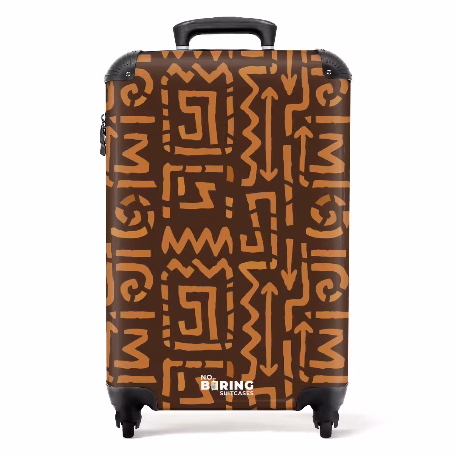 Suitcase - Chocolate Brown - Ethnic - Tribal - Symbols — 1