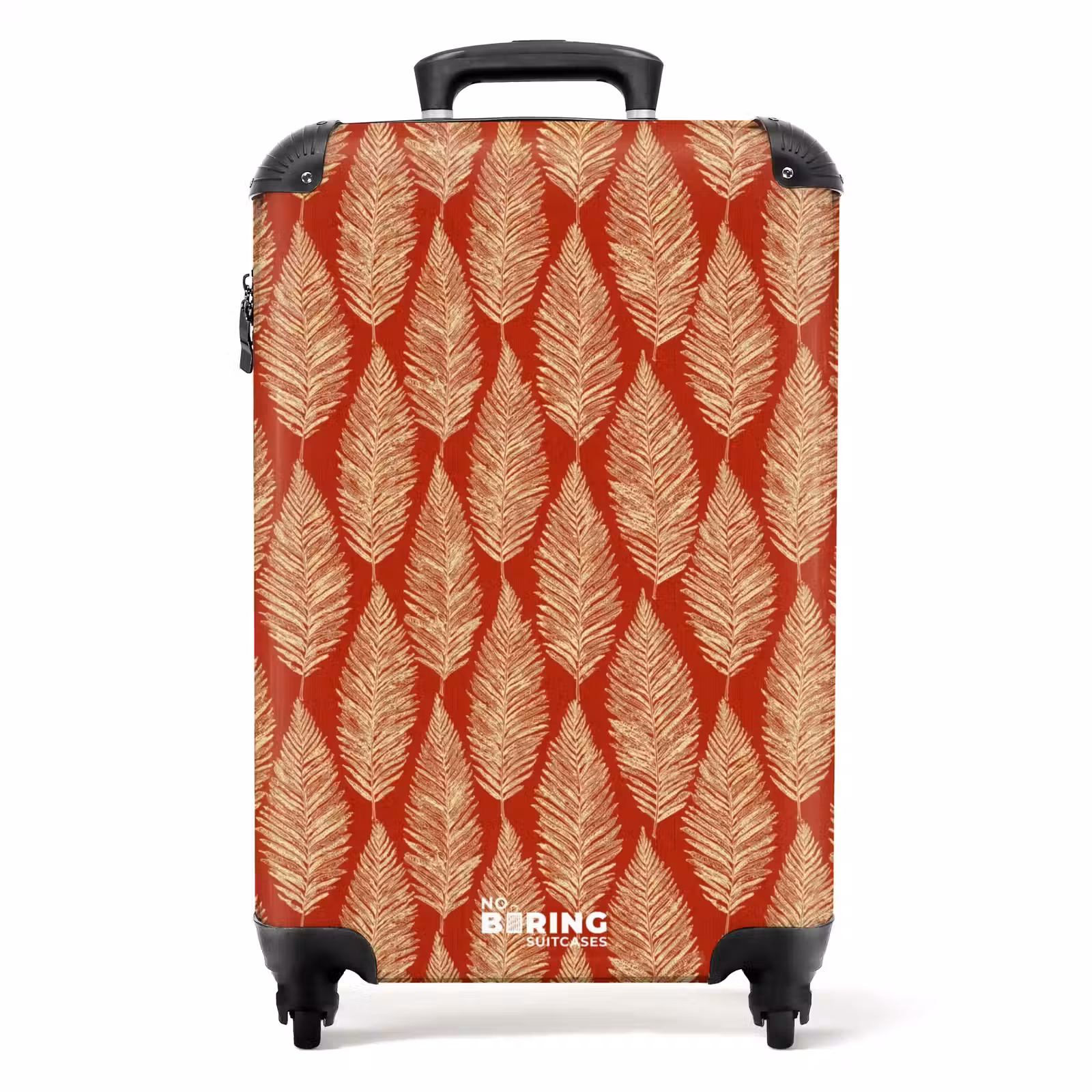 Suitcase - Red - Botanical - Fern - Pattern — 1