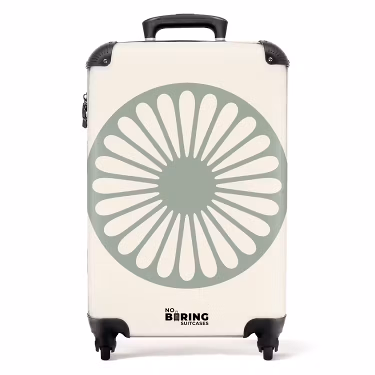 Suitcase - Abstract - Pattern - Radial - Modern - Green — 1