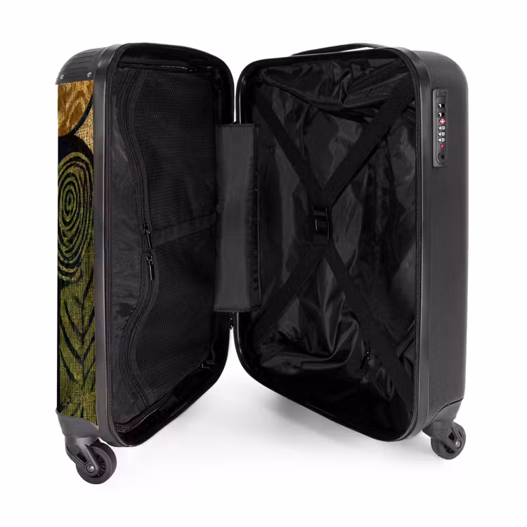 Suitcase - Black - Ochre Yellow - Botanical - Texture — 3
