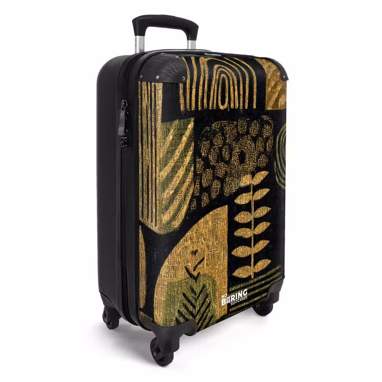 Suitcase - Black - Ochre Yellow - Botanical - Texture — 4