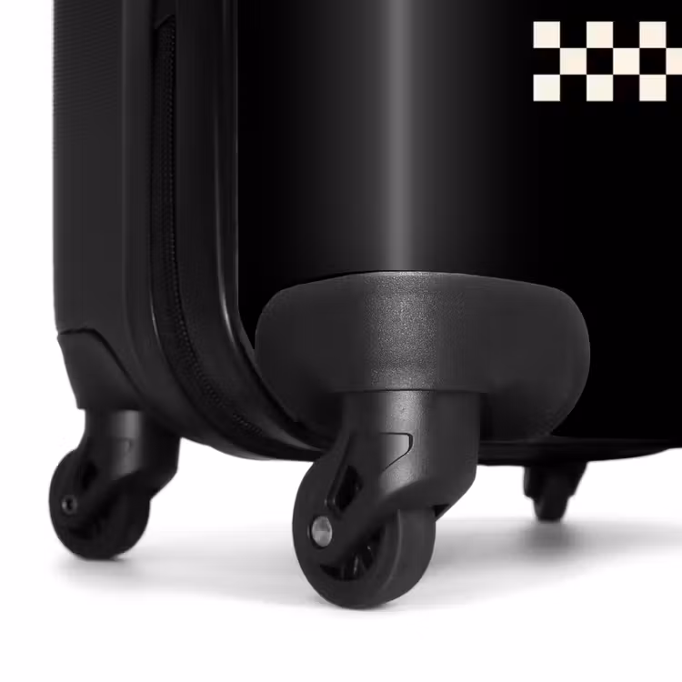 Suitcase - Black - White - Can - Checkerboard Pattern — 6