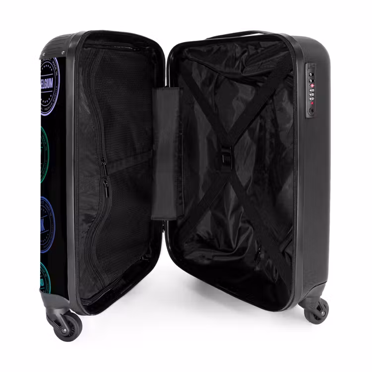 Suitcase - Neon - Countries - Black - Stamps — 3