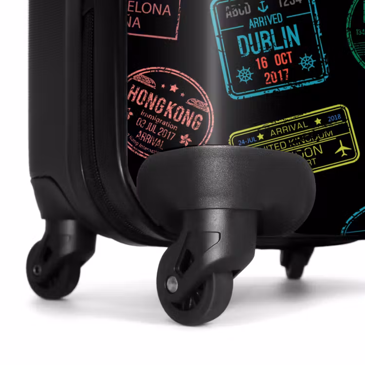 Suitcase - Passport Stamps - Colorful - Black — 6