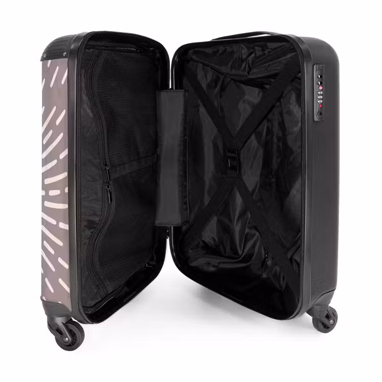 Suitcase - Pattern - Rays - Abstract - Modern - Gray — 3