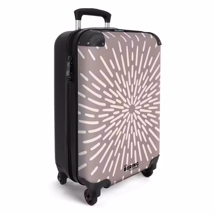 Suitcase - Pattern - Rays - Abstract - Modern - Gray — 4