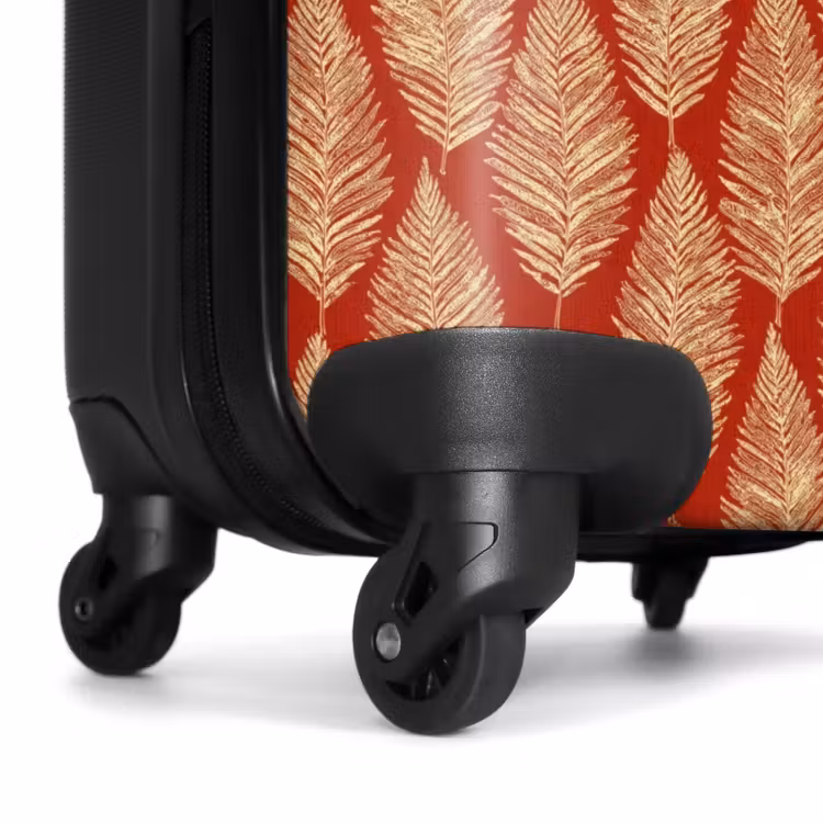 Suitcase - Red - Botanical - Fern - Pattern — 6