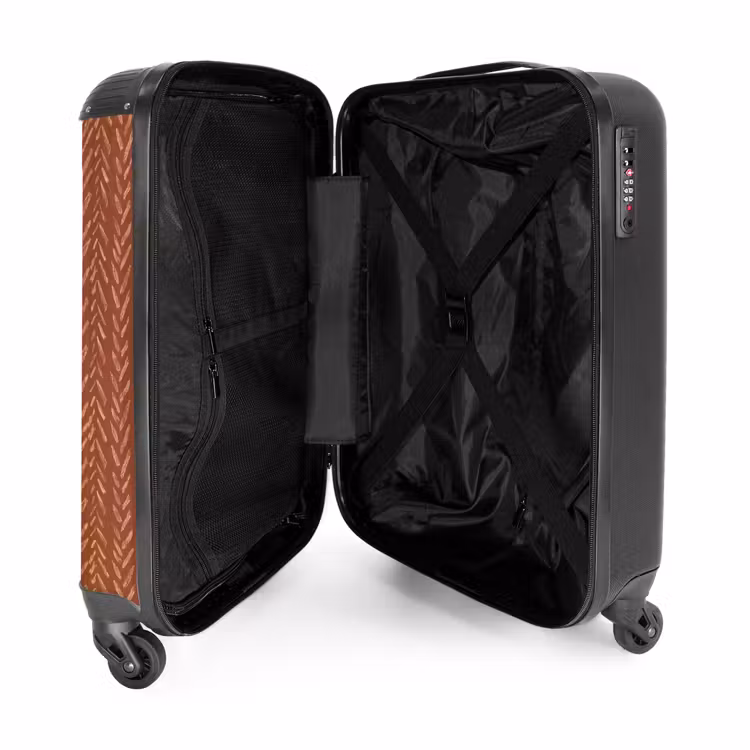 Suitcase - Terracotta - Herringbone - Handcrafted - Pattern — 3