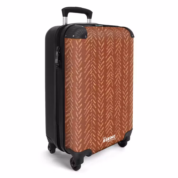 Suitcase - Terracotta - Herringbone - Handcrafted - Pattern — 4