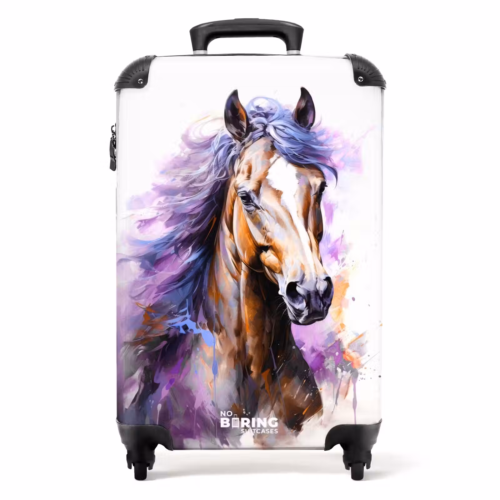 Suitcase - Watercolor horse with purple mane — 1