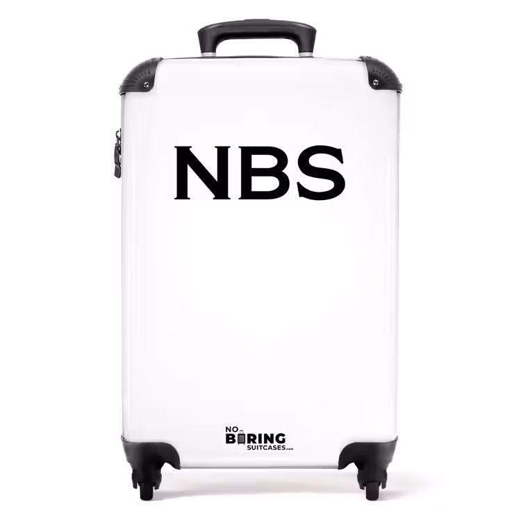 Suitcase - White 755h black letters — 1