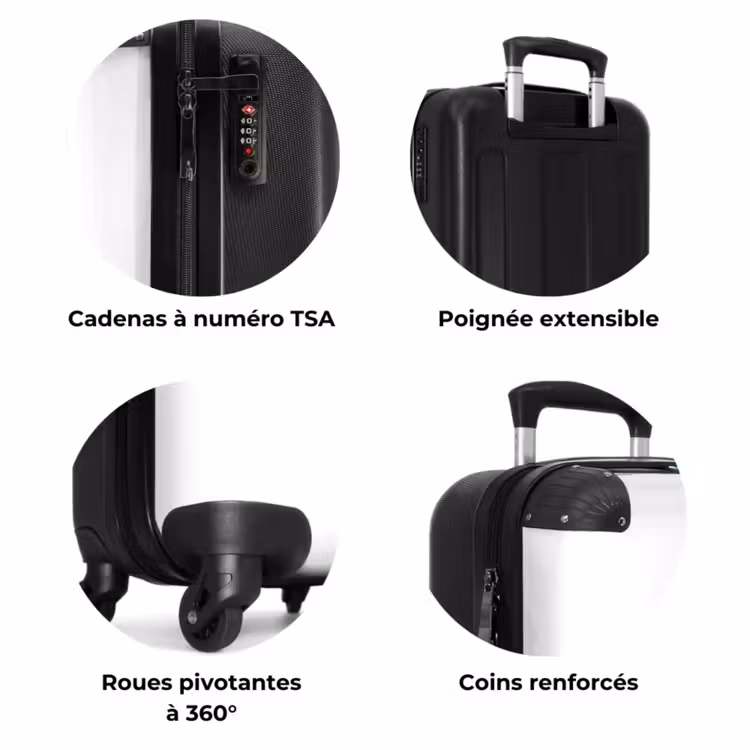 Suitcase - White 755h black letters — 7