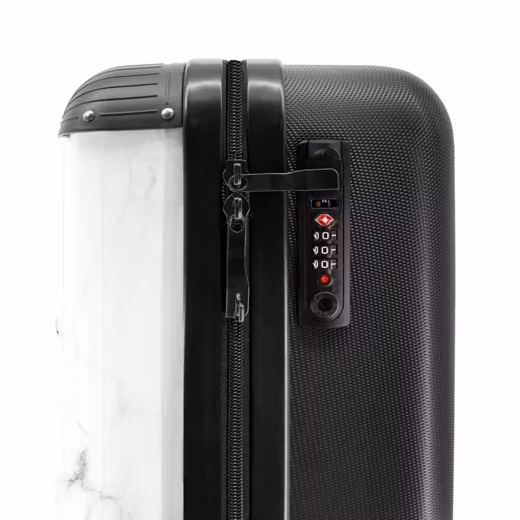 Suitcase - White marble 755h black — 3