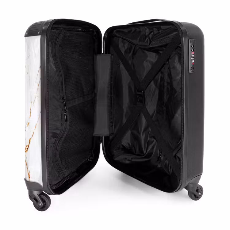 Suitcase - White marble 755h golden veins — 2