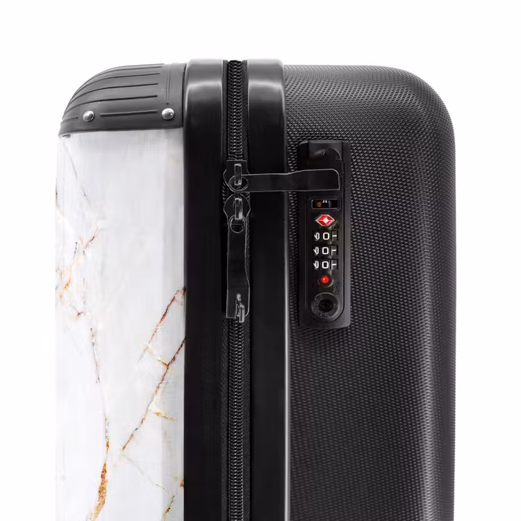 Suitcase - White marble 755h golden veins — 3