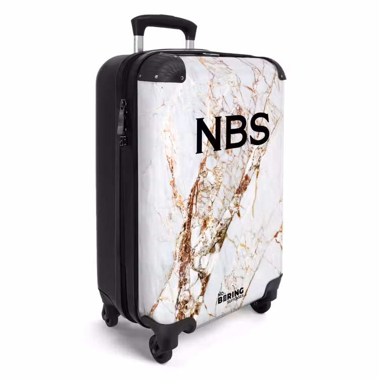 Suitcase - White marble 755h golden veins — 4
