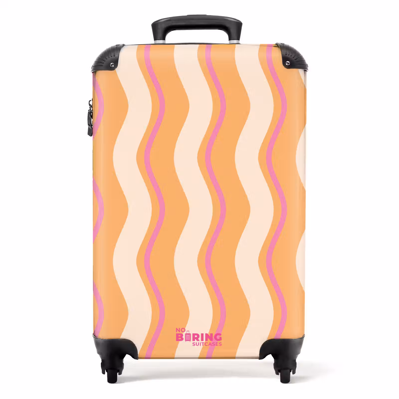 Suitcase - Wavy stripes in orange and pink — 1