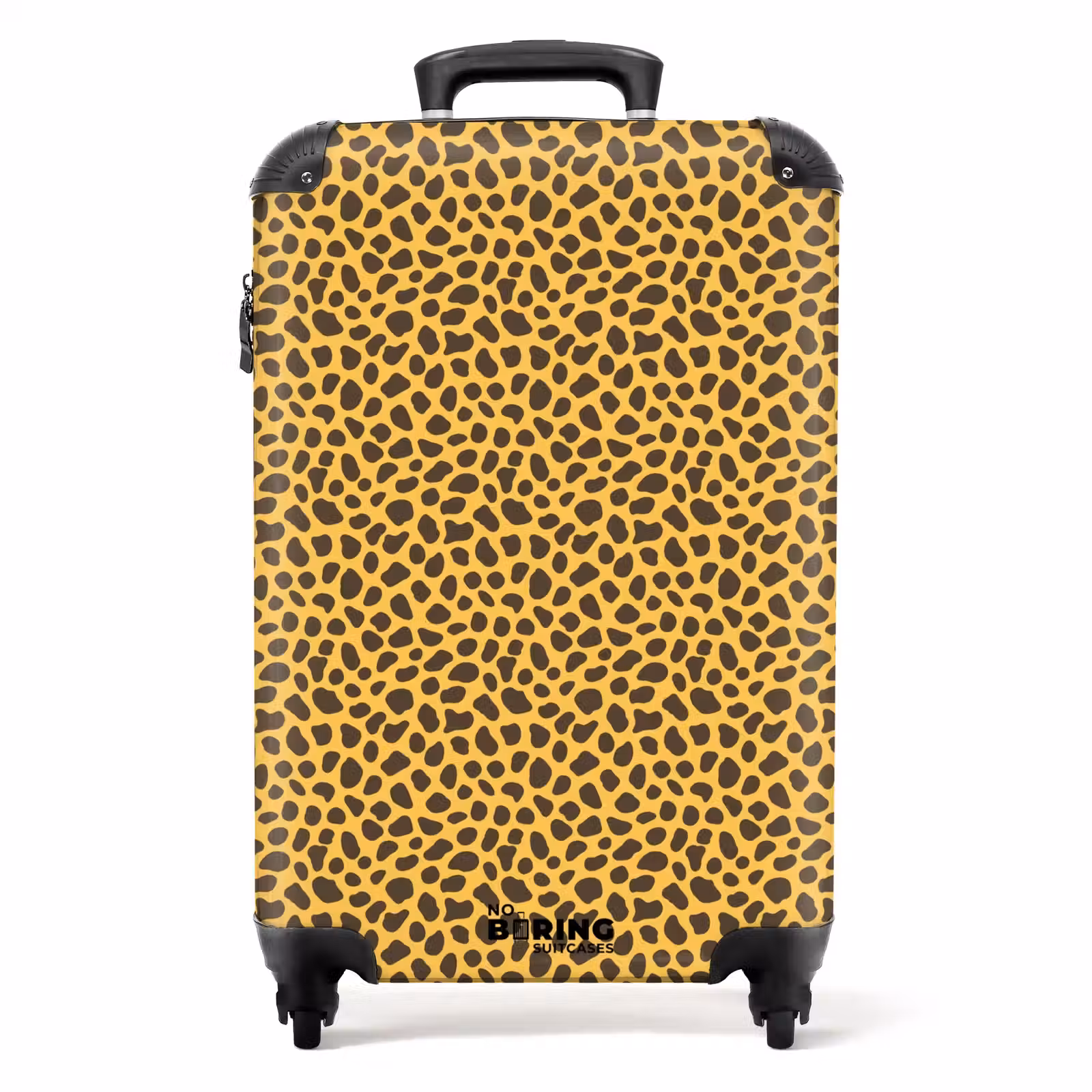 Suitcase - Yellow background with dense leopard pattern — 1