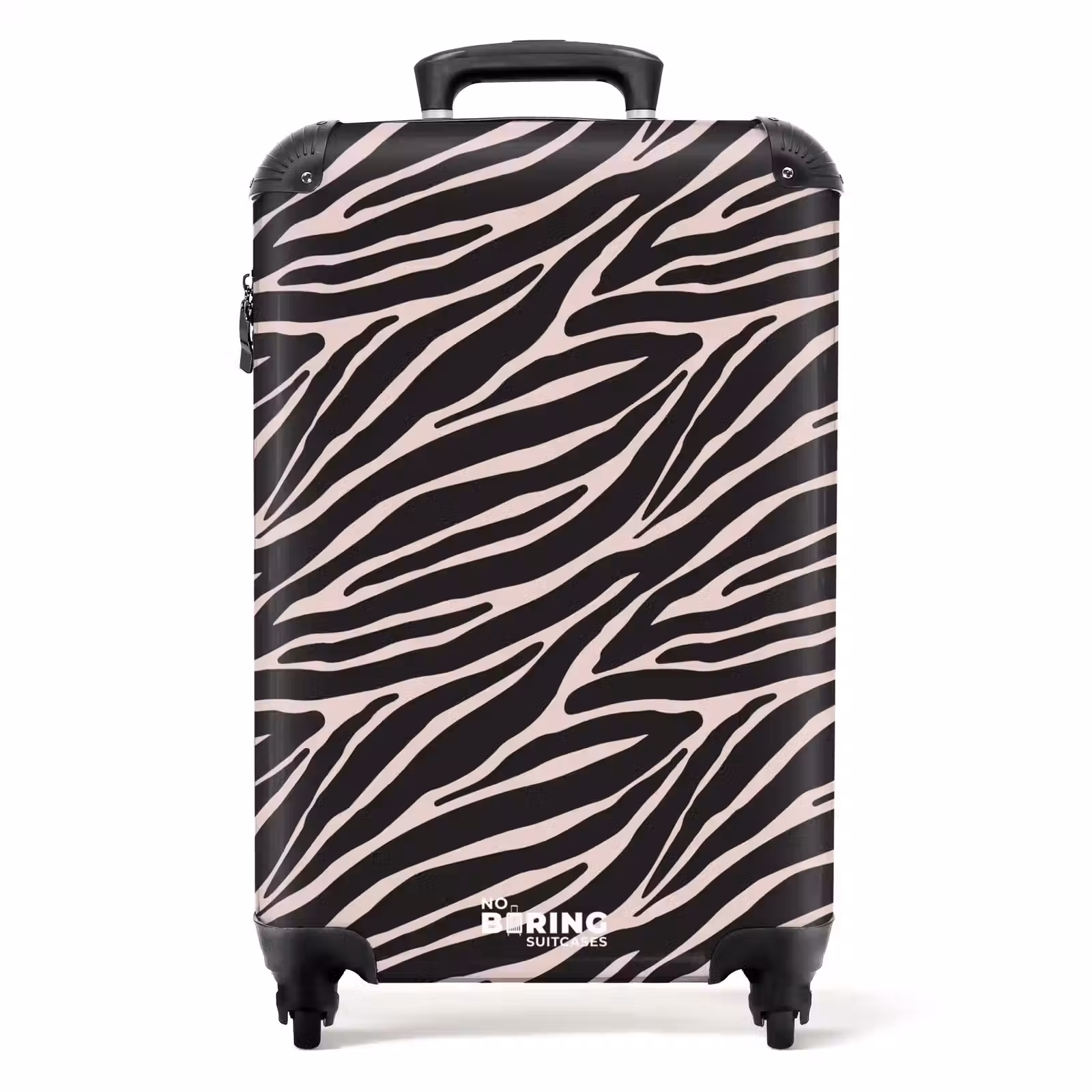 Suitcase - Zebra stripe pattern on soft pink — 1