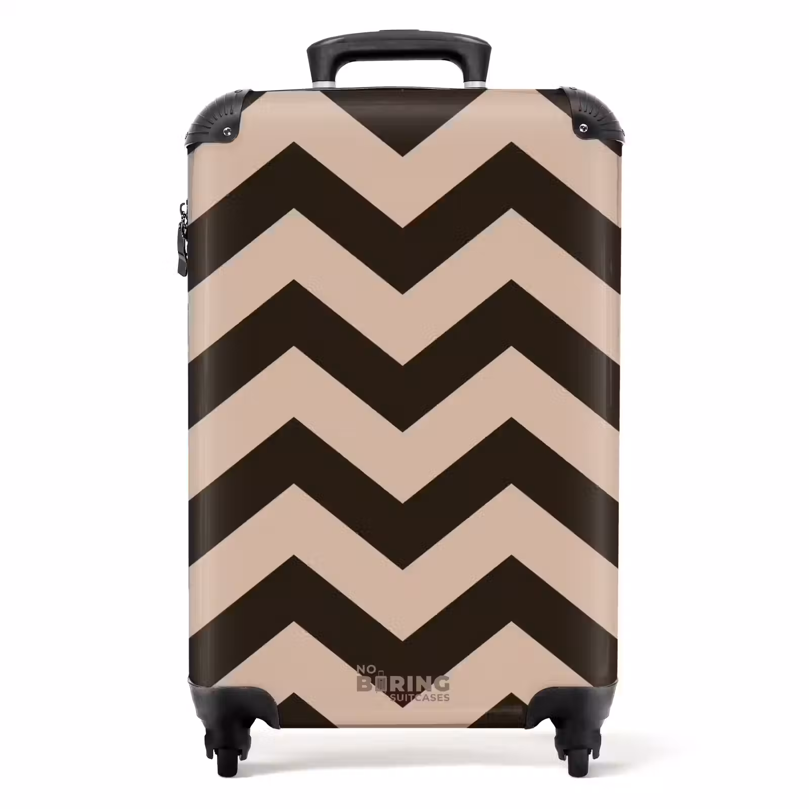 Suitcase - Zigzag pattern in different shades of brown — 1