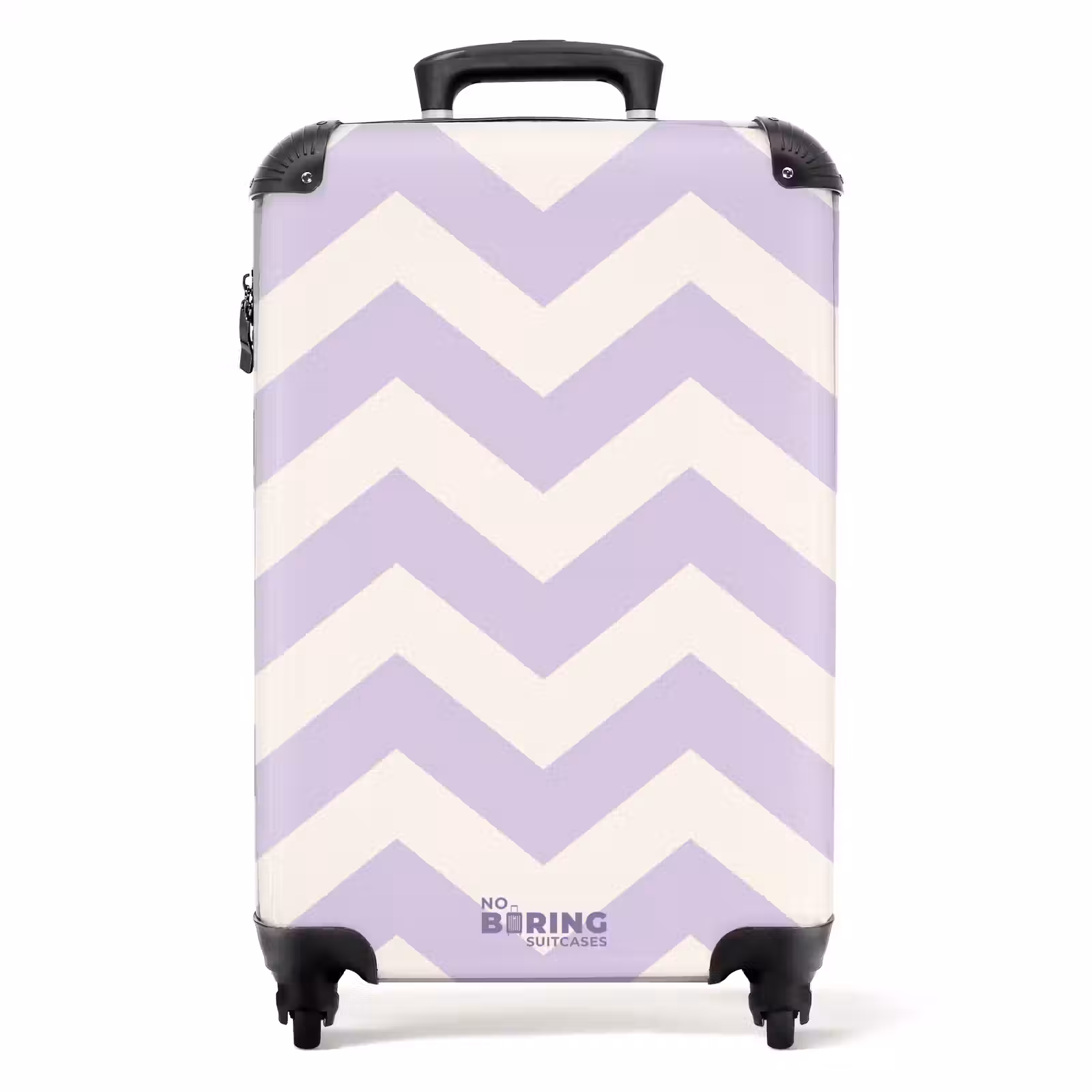 Suitcase - Zigzag pattern in purple and white — 1
