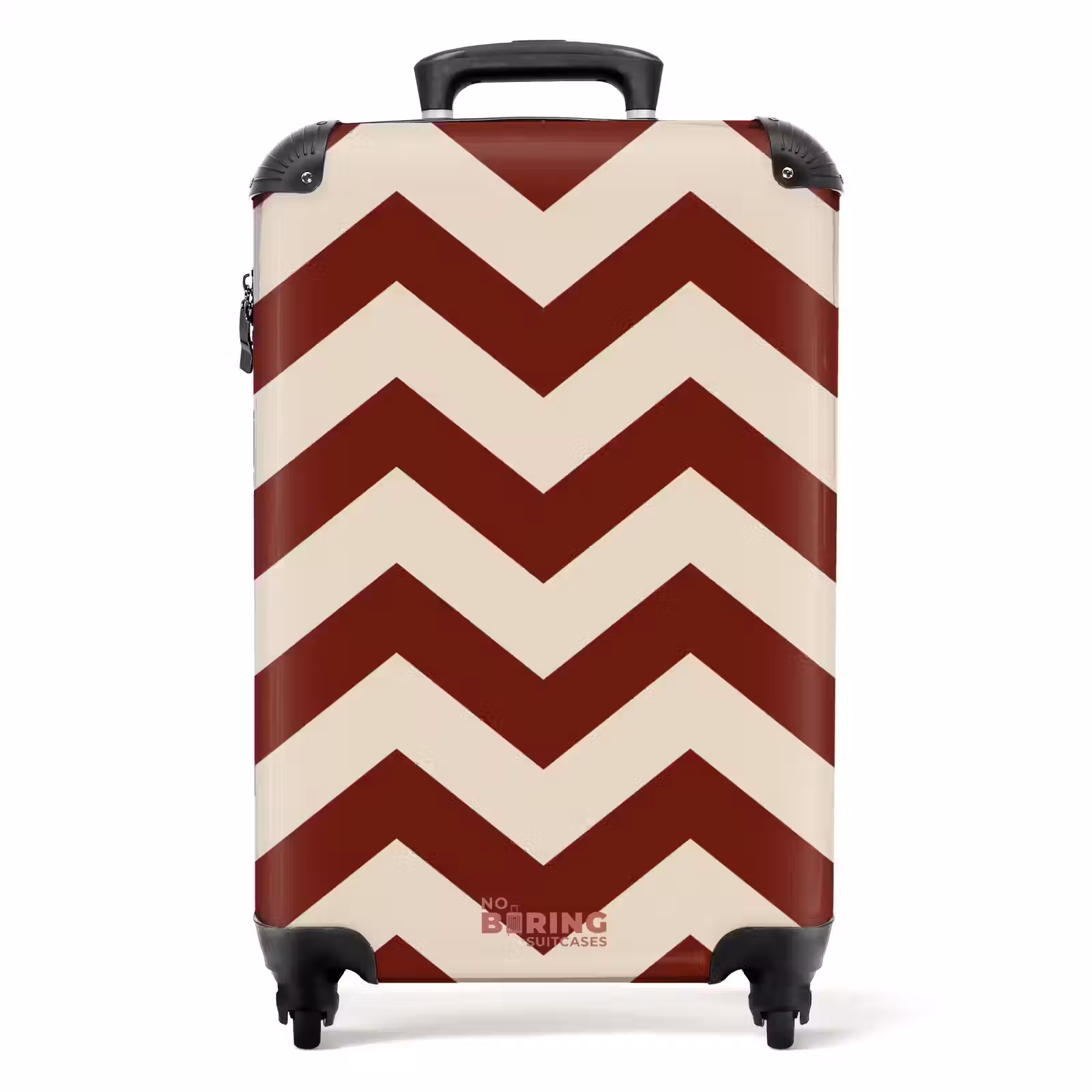 Suitcase - Zigzag pattern in red and cream — 1